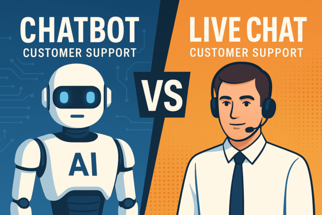 Chatbot vs live chat customer support