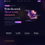 AI Ghost Writer home page hero inviting authors to write a novel and text its characters